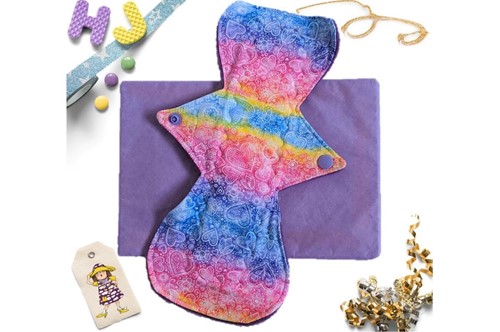 Click to order  12 inch Cloth Pad Rainbow Lace now